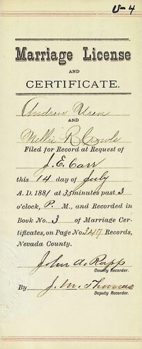 Click to see DR 6 U-4 of Marriage Certificates (DR 6 U)