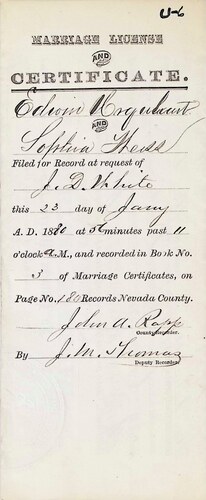 Click to see DR 6 U-6 of Marriage Certificates (DR 6 U)