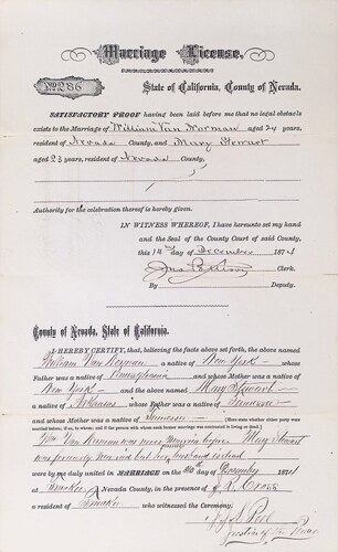 Click to see DR 6 V-1 of Marriage Certificates (DR 6 V)