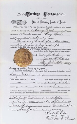 Click to see DR 6 V-3 of Marriage Certificates (DR 6 V)