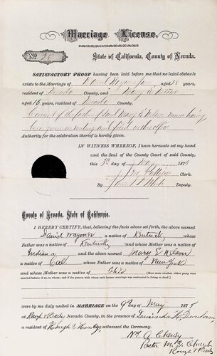Click to see DR 6 W-2 of Marriage Certificates (DR 6 W)