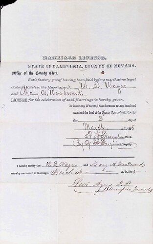 Click to see DR 6 W-3 of Marriage Certificates (DR 6 W)