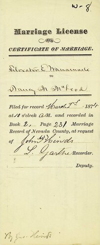 Click to see DR 6 W-8 of Marriage Certificates (DR 6 W)