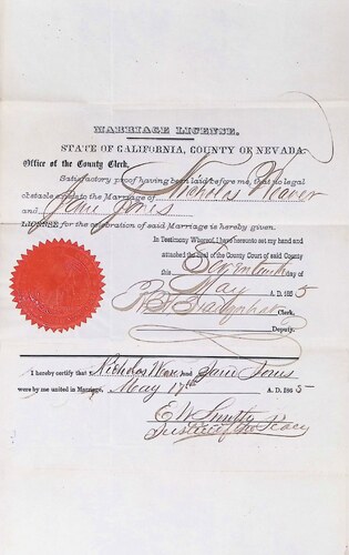 Click to see DR 6 W-14 of Marriage Certificates (DR 6 W)
