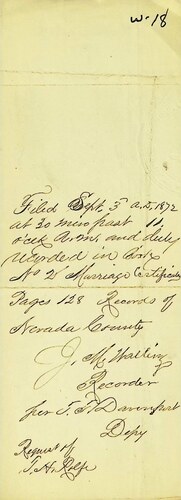Click to see DR 6 W-17 of Marriage Certificates (DR 6 W)
