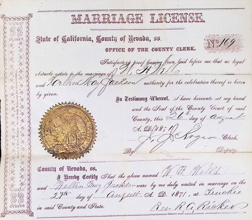 Click to see DR 6 W-19 of Marriage Certificates (DR 6 W)