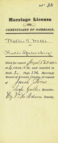 Click to see DR 6 W-19 of Marriage Certificates (DR 6 W)