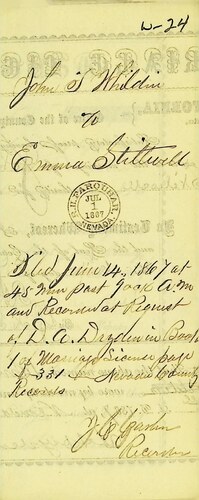 Click to see DR 6 W-23 of Marriage Certificates (DR 6 W)