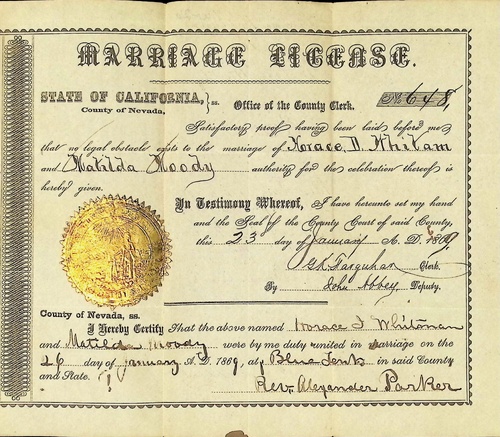 Click to see DR 6 W-26 of Marriage Certificates (DR 6 W)