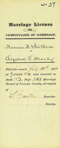Click to see DR 6 W-26 of Marriage Certificates (DR 6 W)