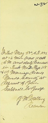 Click to see DR 6 W-31 of Marriage Certificates (DR 6 W)