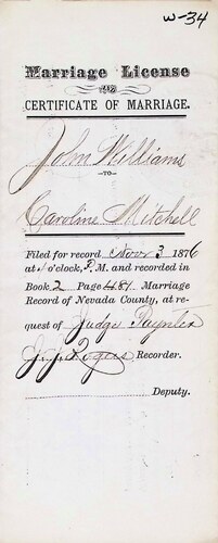 Click to see DR 6 W-33 of Marriage Certificates (DR 6 W)