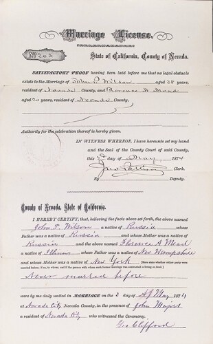 Click to see DR 6 W-40 of Marriage Certificates (DR 6 W)