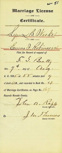 Click to see DR 6 W-50 of Marriage Certificates (DR 6 W)