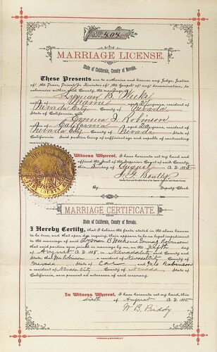 Click to see DR 6 W-51 of Marriage Certificates (DR 6 W)