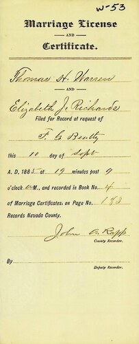 Click to see DR 6 W-52 of Marriage Certificates (DR 6 W)