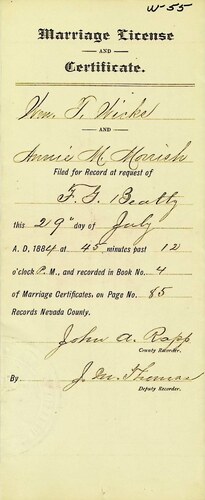 Click to see DR 6 W-54 of Marriage Certificates (DR 6 W)