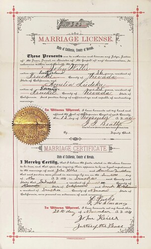 Click to see DR 6 W-56 of Marriage Certificates (DR 6 W)