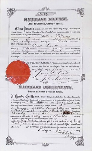 Click to see DR 6 W-58 of Marriage Certificates (DR 6 W)