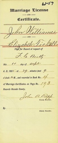 Click to see DR 6 W-59 of Marriage Certificates (DR 6 W)