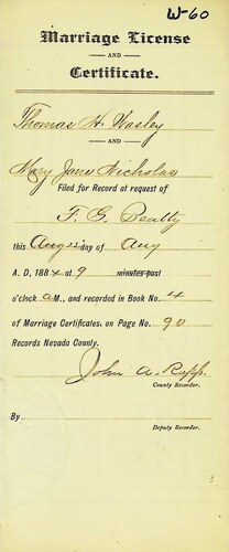 Click to see DR 6 W-60 of Marriage Certificates (DR 6 W)