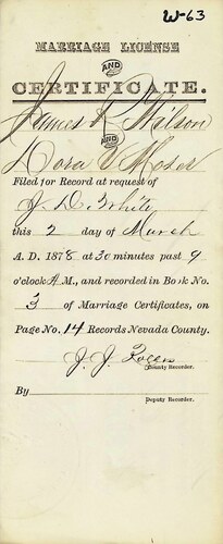 Click to see DR 6 W-63 of Marriage Certificates (DR 6 W)