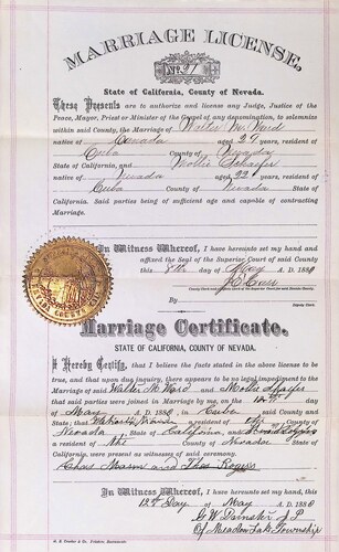 Click to see DR 6 W-64 of Marriage Certificates (DR 6 W)