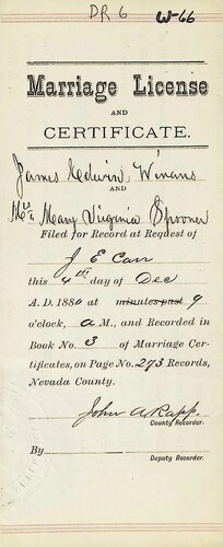 Click to see DR 6 W-66 of Marriage Certificates (DR 6 W)
