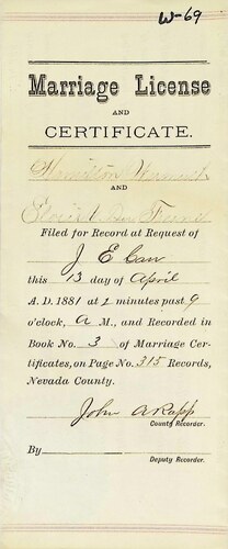 Click to see DR 6 W-69 of Marriage Certificates (DR 6 W)