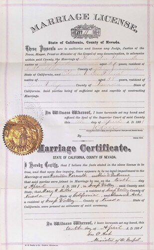 Click to see DR 6 W-69 of Marriage Certificates (DR 6 W)