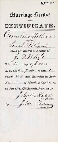 Click to see DR 6 W-72 of Marriage Certificates (DR 6 W)