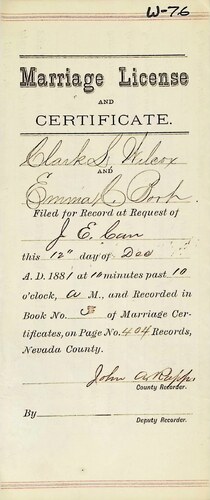 Click to see DR 6 W-76 of Marriage Certificates (DR 6 W)