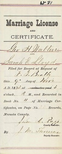 Click to see DR 6 W-81 of Marriage Certificates (DR 6 W)
