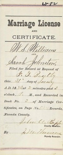 Click to see DR 6 W-82 of Marriage Certificates (DR 6 W)