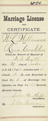 Click to see DR 6 W-84 of Marriage Certificates (DR 6 W)