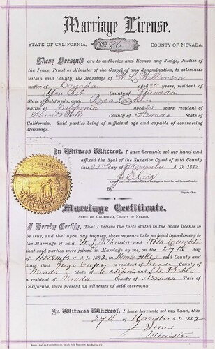 Click to see DR 6 W-84 of Marriage Certificates (DR 6 W)