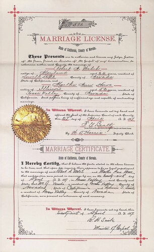 Click to see DR 6 W-87 of Marriage Certificates (DR 6 W)