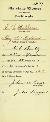 Click to see DR 6 W-89 of Marriage Certificates (DR 6 W)