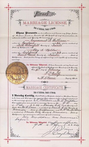 Click to see DR 6 W-89 of Marriage Certificates (DR 6 W)