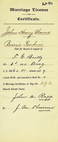 Click to see DR 6 W-90 of Marriage Certificates (DR 6 W)