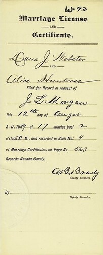 Click to see DR 6 W-93 of Marriage Certificates (DR 6 W)