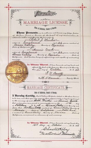 Click to see DR 6 W-97 of Marriage Certificates (DR 6 W)