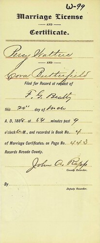 Click to see DR 6 W-99 of Marriage Certificates (DR 6 W)