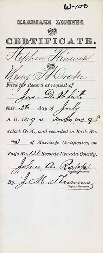 Click to see DR 6 W-100 of Marriage Certificates (DR 6 W)