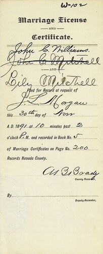 Click to see DR 6 W-102 of Marriage Certificates (DR 6 W)