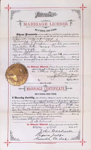 Click to see DR 6 W-105 of Marriage Certificates (DR 6 W)
