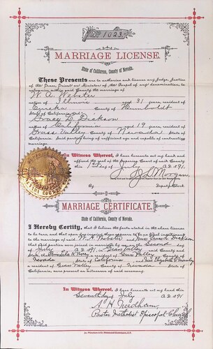 Click to see DR 6 W-106 of Marriage Certificates (DR 6 W)