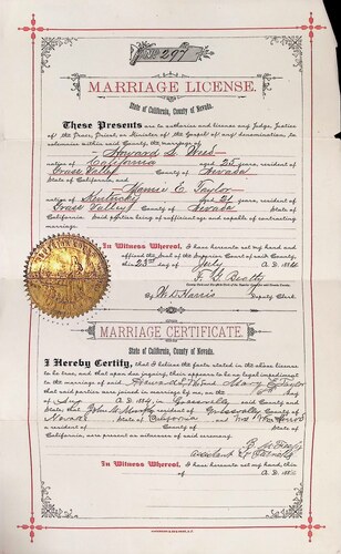 Click to see DR 6 W-110 of Marriage Certificates (DR 6 W)