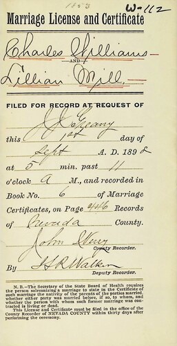 Click to see DR 6 W-112 of Marriage Certificates (DR 6 W)