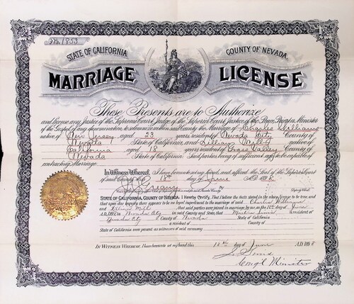 Click to see DR 6 W-112 of Marriage Certificates (DR 6 W)